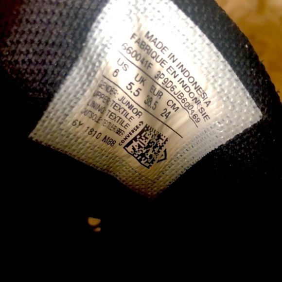 CONVERSE ALL STAR | Chuck Taylors Grey Checkered + Black Sneakers, US Size 6. - Picture 9 of 9